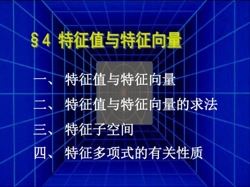 沈阳师范大学数学与系统科学学院高等代数第七章4 特征值与特征向量
