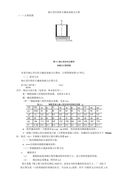 轴心受压构件正截面承载力计算
