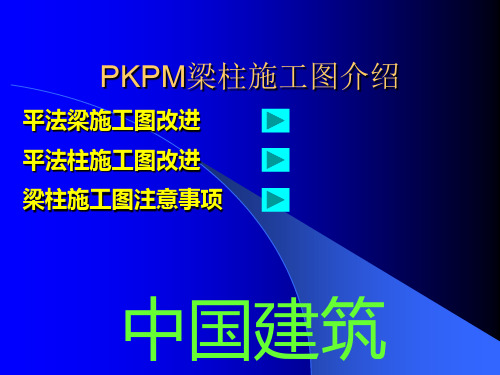 pkpm结构设计中梁柱施工图介绍(很不错的课件)