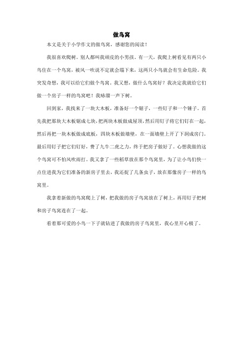 做鸟窝_小学作文