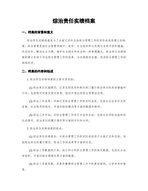 综治责任实绩档案