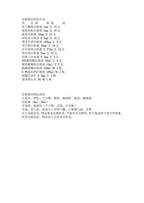 中小学校医室急救备录