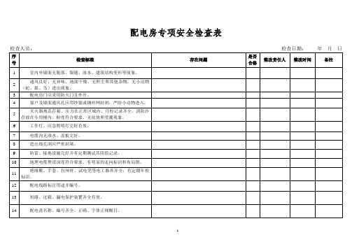 配电房专项安全检查表doc