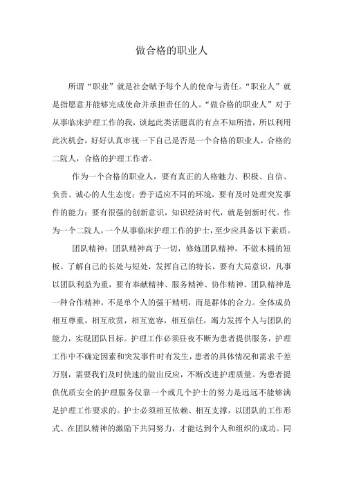 做合格的职业人