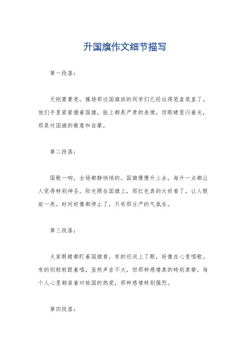 升国旗作文细节描写