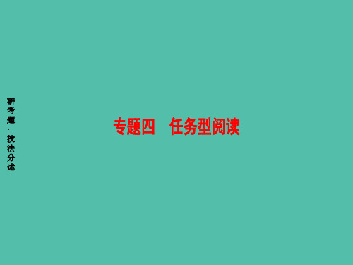 高考英语二轮复习与策略第1部分专题4任务型阅读三类考查形式的解题技巧课件 