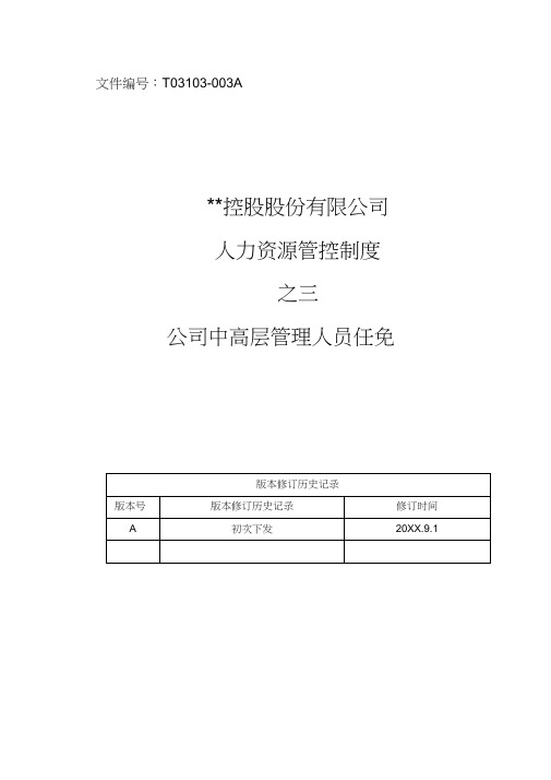 某控股股份有限公司中高层管理人员任免管理制度8页