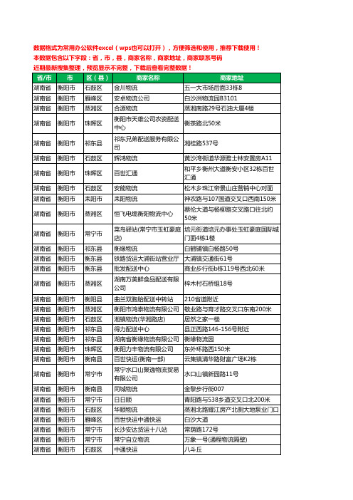 2020新版湖南省衡阳市物流工商企业公司商家名录名单黄页联系电话号码地址大全357家