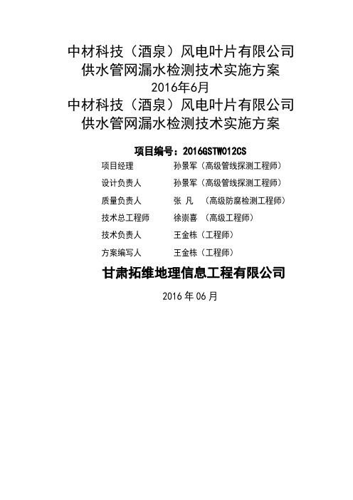 自来水管道漏水检测技术方案 (2)