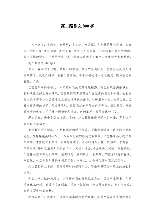 高二路作文800字-