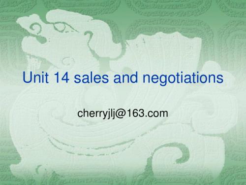 Unit 14 sales and negotiations