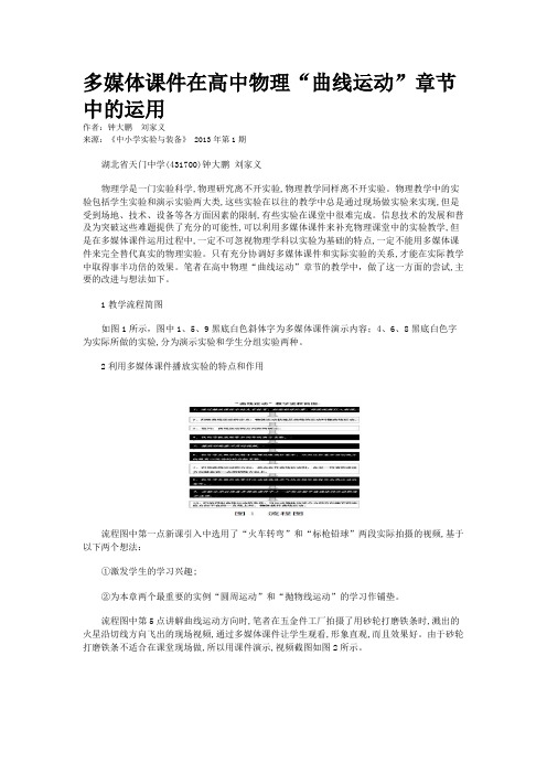 多媒体课件在高中物理“曲线运动”章节中的运用
