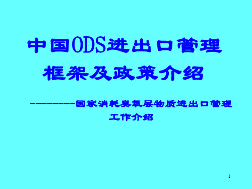 中国ODS进出口管理-PPT文档资料