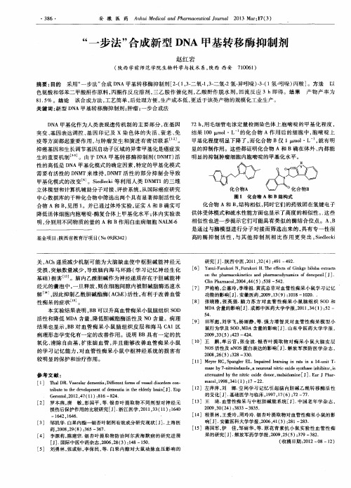 “一步法”合成新型DNA甲基转移酶抑制剂