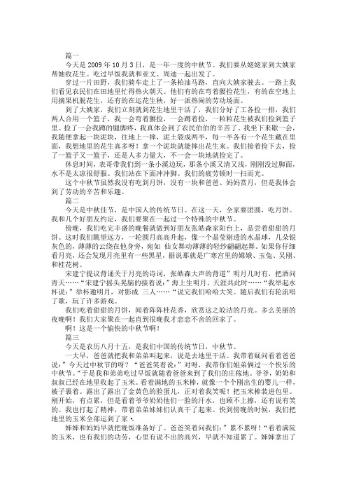 欢乐度中秋800字高中作文