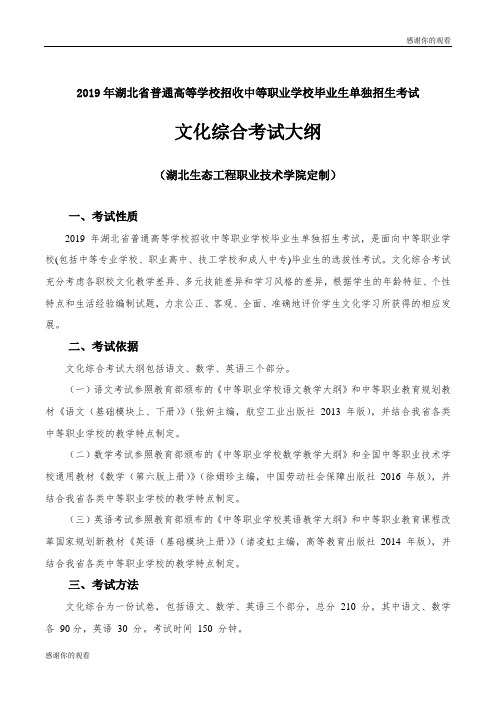 文化综合考试大纲.doc