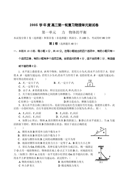力  物体的平衡