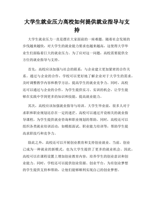 大学生就业压力高校如何提供就业指导与支持