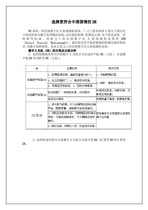 选择更符合中国国情的DR