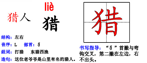 部编版三年级语文上册生字卡片：偏旁部首、组词造句带拼音_11