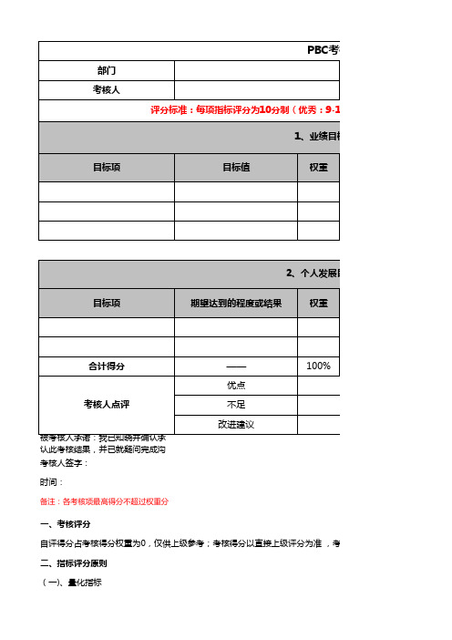 PBC考核表2.0-员工
