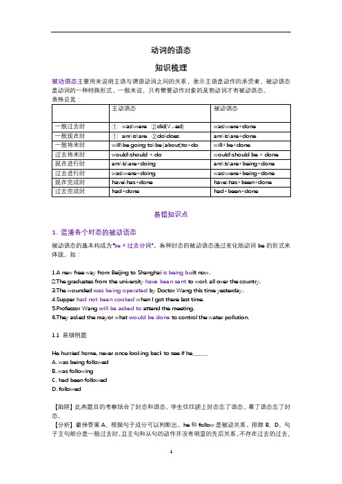 高中英语 高考语法易错知识点7.动词的语态(考点梳理+易错点)