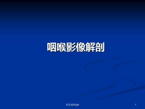 咽喉部影像解剖咽喉部病变的影像诊断ppt课件