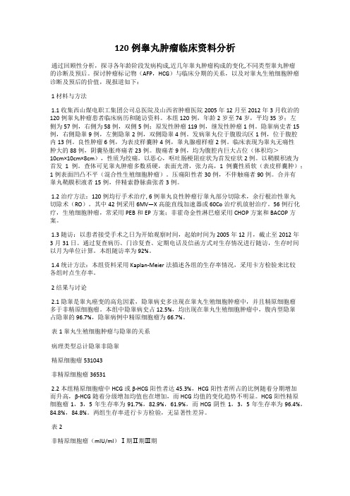 120例睾丸肿瘤临床资料分析