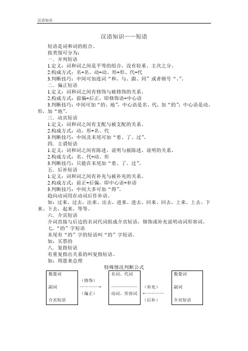 汉语知识—短语