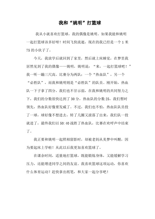 我和“姚明”打篮球