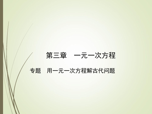 人教版七年级上册数学用一元一次方程解古代问题专题训练