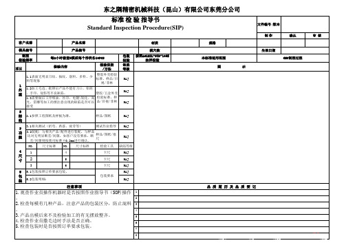 标准检验指导书(SIP)_(格式模板)