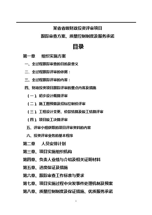 某省财政项目跟踪审计投标方案要点