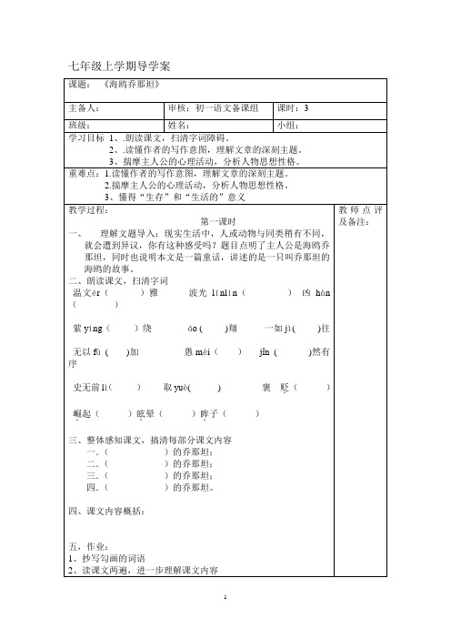 3课《海鸥乔纳坦》