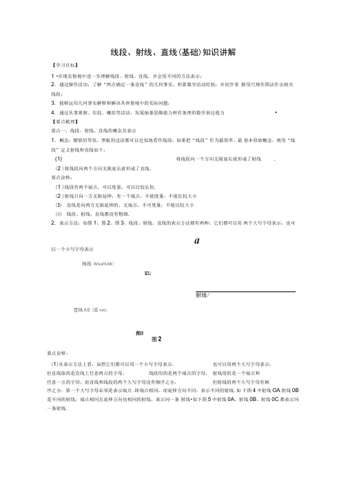 线段、射线、直线(基础)知识讲解