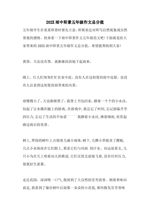 雨中即景五年级作文满分