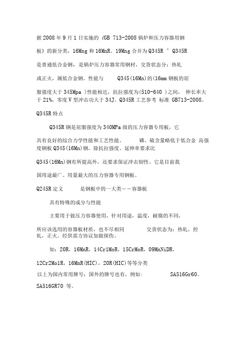 Q245R与Q345R的选材比较