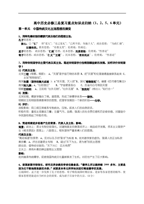 最新高中历史必修三总复习重点知识点归纳资料