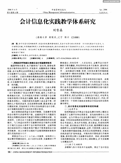 会计信息化实践教学体系研究