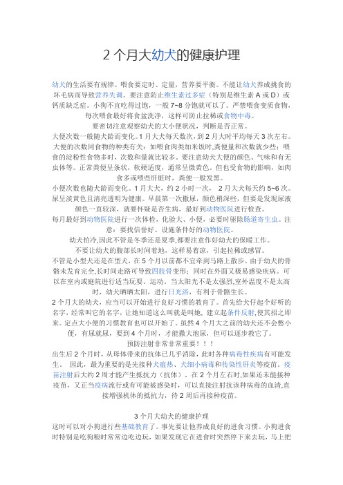 2个月大幼犬的健康护理