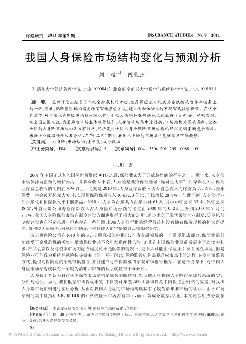 我国人身保险市场结构变化与预测分析