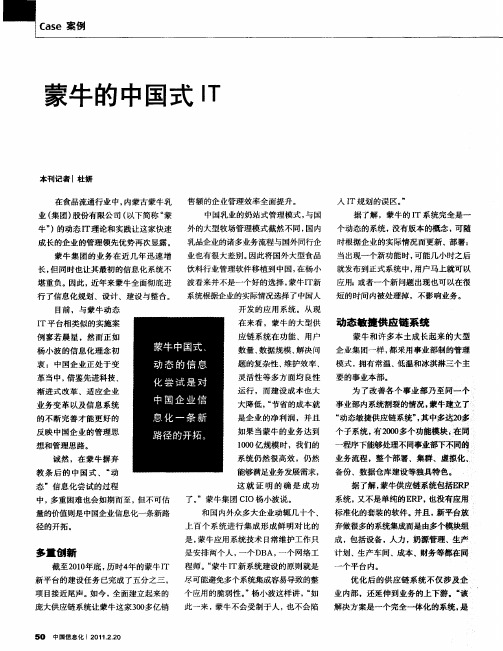 蒙牛的中国式IT