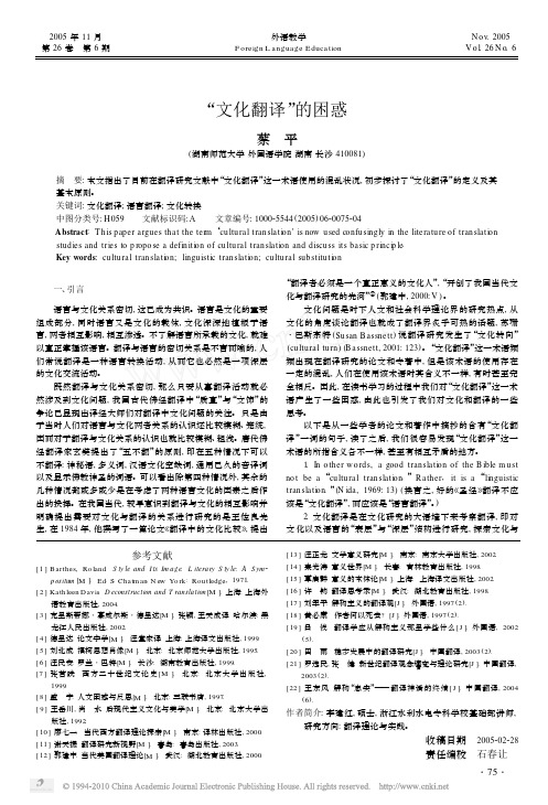 “文化翻译”的困惑