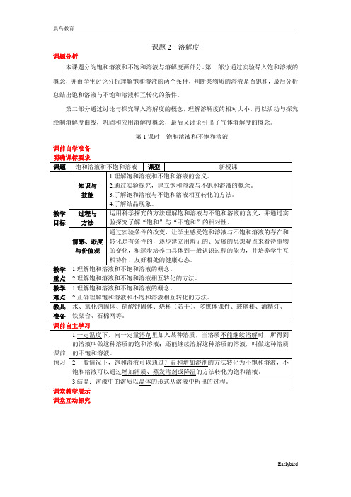 2021春人教版九年级化学下册 第9单元 导学案