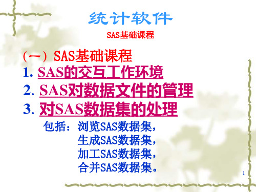 SAS基础培训课程一