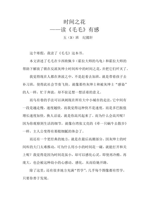 3时间之花——读《毛毛》有感