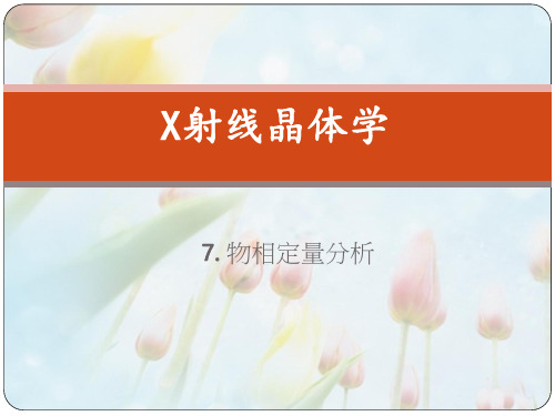 X射线晶体学 第7章 定量相分析 图文