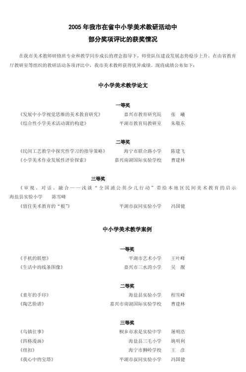2005年我市在省中小学美术教研活动中