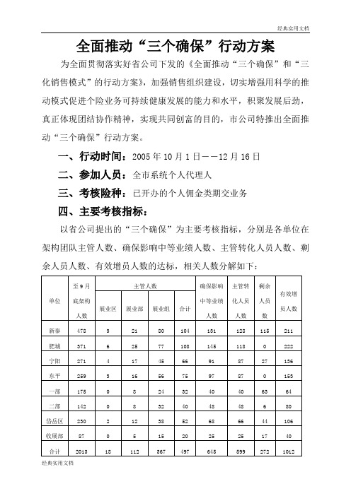 【经典】全面推动”三个确保“行动方案