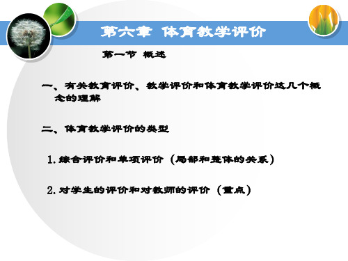 学校体育学第六章 体育教学评价